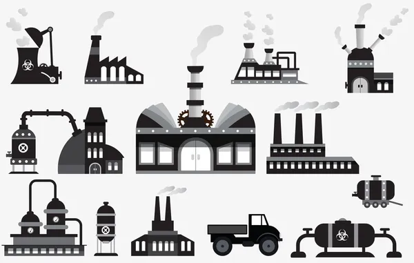 Factory icons — Stock Vector