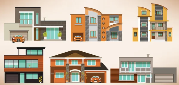 Maisons de ville modernes — Image vectorielle