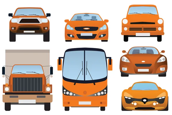 Collection voitures (vue de face ) — Image vectorielle