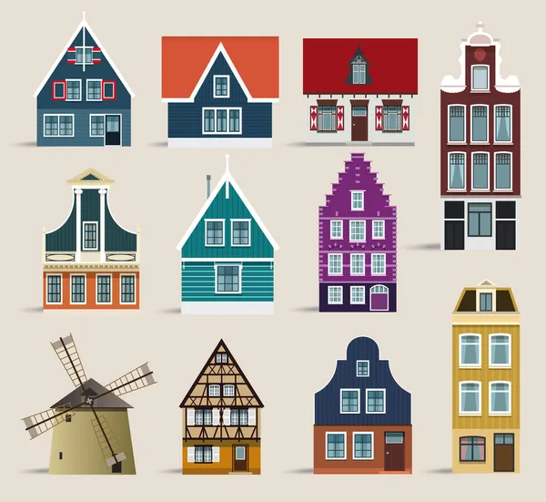 Nederlandse huizen — Stockvector