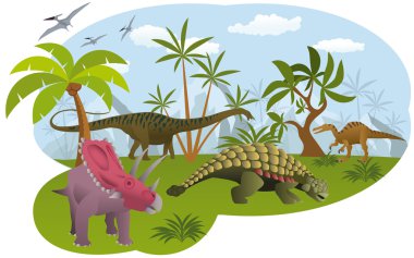 World of dinosaurs clipart