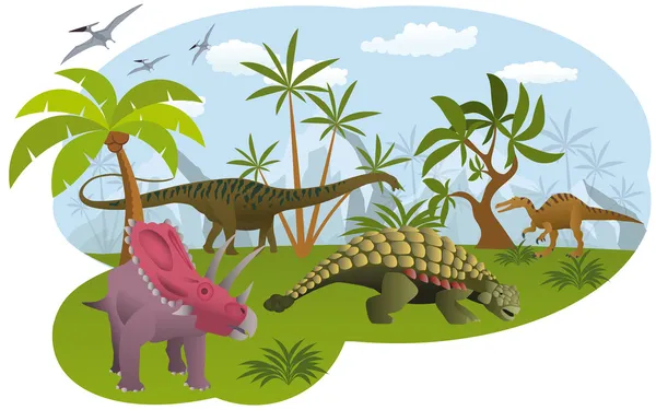 World of dinosaurs — Stock Vector