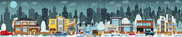 Vida en la ciudad (Invierno ) — Vector de stock