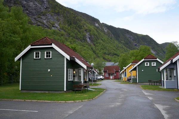 Casas Residenciales Madera Norway Rjukan — Foto de Stock