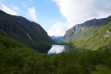 Norveç Sunndal Hardangerfjord Bondhusvatnet Buzul Gölü Bondhusbreen Buzulu