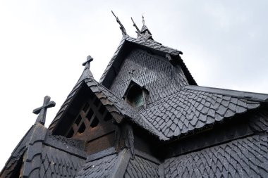 Borgund Kilisesi. 1180 'den 1250' ye Norveç 'te inşa edilmiş.