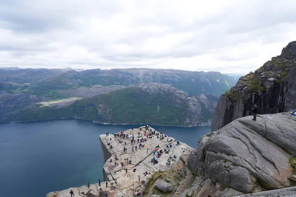 Kestolen Prekestolen Pulpit Rock Известный Туристический Курорт Недалеко Ставангера Норвегия — стоковое фото