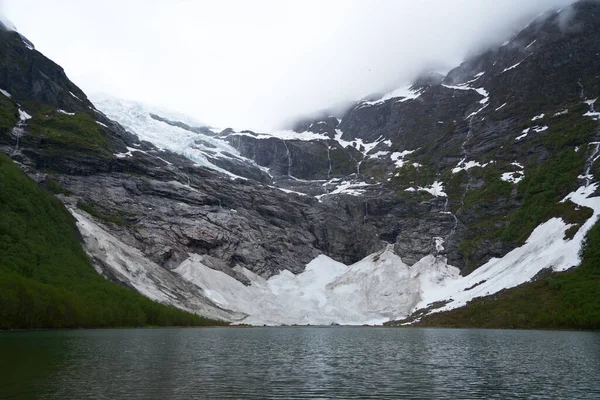 Parque Nacional Jostedalsbreen Condado Sogn Fjordane Noruega Glaciar Boyabreen Primavera — Foto de Stock