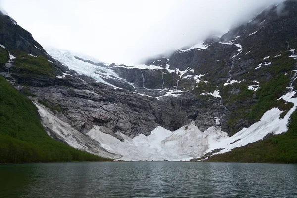 Parque Nacional Jostedalsbreen Condado Sogn Fjordane Noruega Glaciar Boyabreen Primavera — Fotografia de Stock