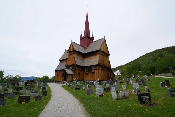 Eglise Cimetière Ringebu Ringebu Gudbrandsdal Norvège — Photo