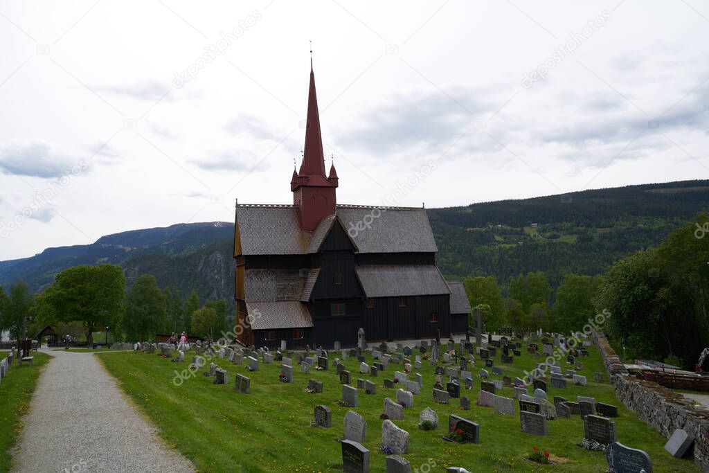 Ringebu stave church and cemetery, Ringebu, Gudbrandsdal, Norway