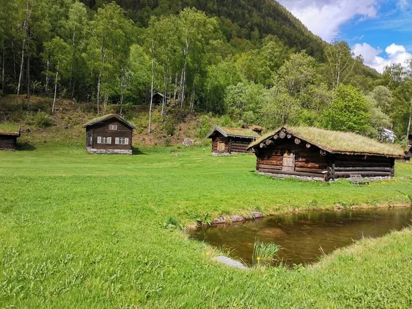 Uma Casa Campo Rjukan Museu Livre Noruega — Fotografia de Stock