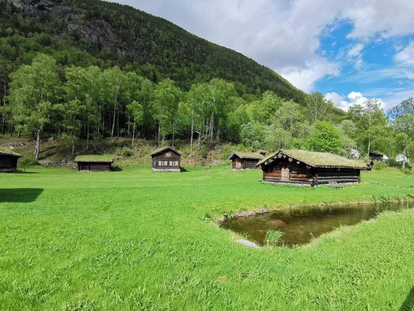Uma Casa Campo Rjukan Museu Livre Noruega — Fotografia de Stock