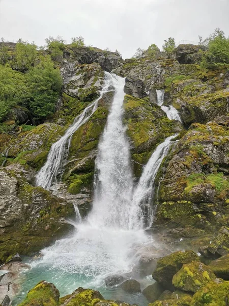 Briksdalsbreen Ledovcové Rameno Jostedalsbreen Jezero Briksdalsbre Norsko — Stock fotografie