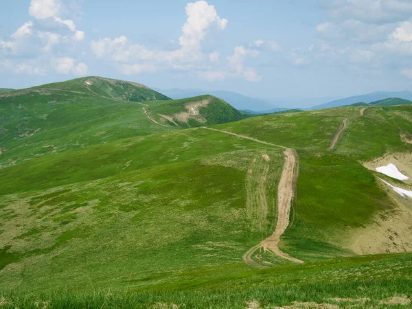 Panoramic View Mountains Scenic Mountain Landscape Carpathian Ukraine — Φωτογραφία Αρχείου