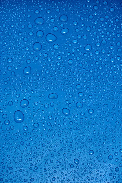 Gotas Agua Sobre Fondo Azul Imágenes de stock libres de derechos
