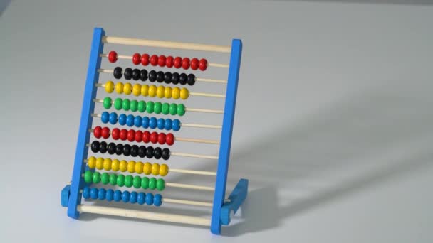 Niños Madera Colores Abacus Mesa — Vídeos de Stock