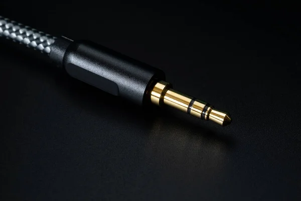 Gold Plated Trs Connector Sound Transmission Audio Cable Excellent Sound — Stock Photo, Image