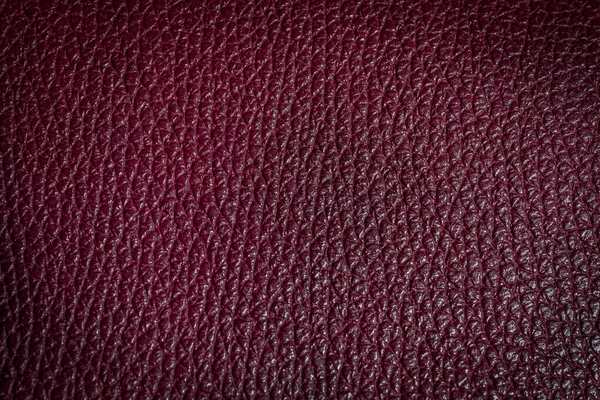 Genuine Leather Burgundy Color Natural Textured Leather Background Copy Space — Stock Photo, Image