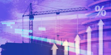 İnşaat sahasında inşaat vinci, projenin çeşitli aşamalarının uygulanması için inşa ve takvim tamamlandı. İnşaat endüstrisindeki planlama konsepti, iş yatırımları