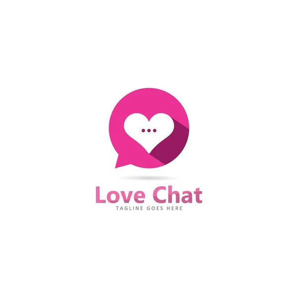 Love Chat Logo Vector Icon Illustration Design — стоковый вектор
