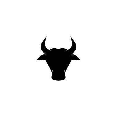 Boğa baş logo vektör simge illüstrasyon tasarımı 