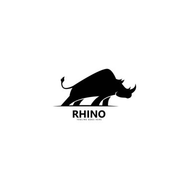 Rhinoceros logo şablon vektör simge illüstrasyon tasarım 