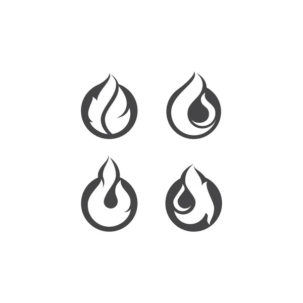 Feuer Flamme Logo Template Vektor Symbol Gas Und Energie Logo — Stockvektor