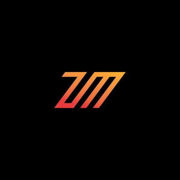 Zm手紙初期ロゴベクトルアイコン黒の背景 — ストックベクタ