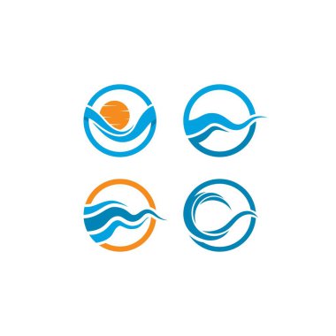Su Dalgası Simgesi Logo Şablon çizimi tasarımı 