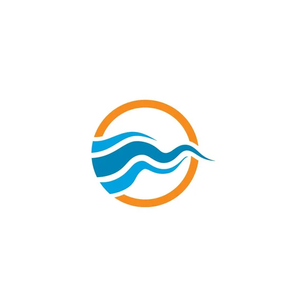 Icono Onda Agua Logo Plantilla Vector Ilustración Diseño — Vector de stock