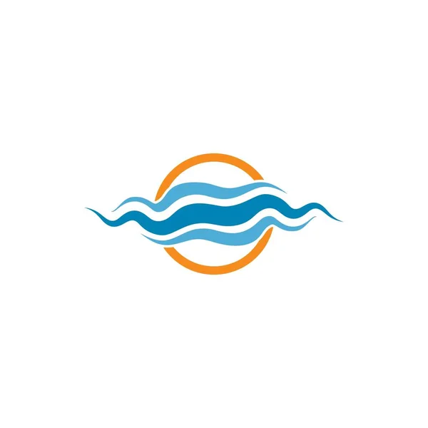 Water Wave Icon Logo Template Vector Illustration Design — Stock Vector
