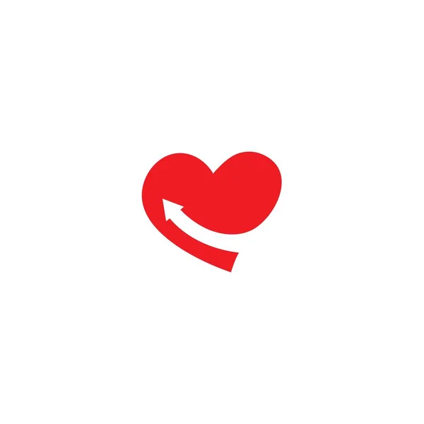 Corazón Flecha Logo Vector Icono Ilustración Diseño — Archivo Imágenes Vectoriales