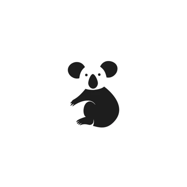 Simple Koala Logo Vector Icon Illustration Design — Vetor de Stock
