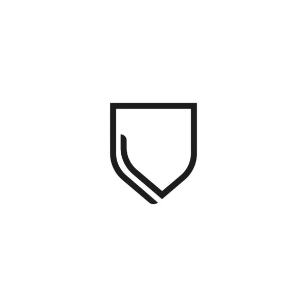 Simple Shield Symbol Logo Template Vector Illustration — Stok Vektör