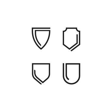 Basit Kalkan sembolü logo şablonu çizimi