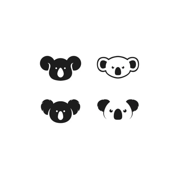 Simple Koala Head Logo Vector Icon Illustration Design — Vetor de Stock
