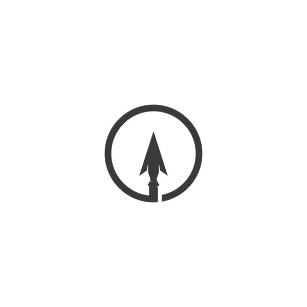 Lanza Negra Logo Vector Icono Ilustración Diseño — Vector de stock