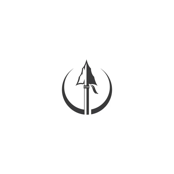 Svart Spjut Logotyp Vektor Ikon Illustration Design — Stock vektor
