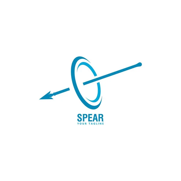 Spear Logo Vector Icono Ilustración Diseño — Vector de stock