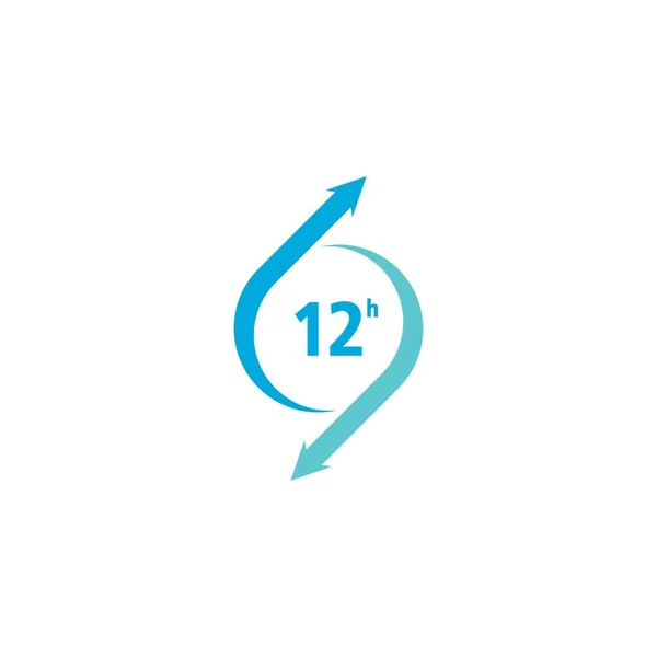 Stunden Uhr Pfeil Logo Vektor Symbol Illustration Design — Stockvektor