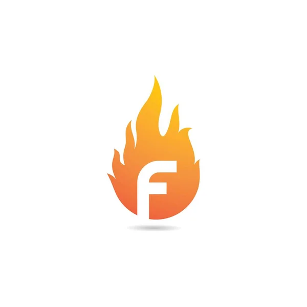 Sign Letter Flame Logo Vector Icon Illustration Design — Stock Vector