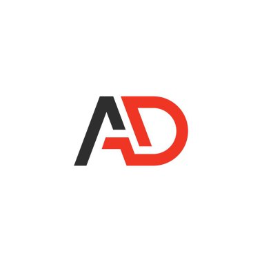 AD harfi logo vektör illüstrasyon tasarımı imzası  