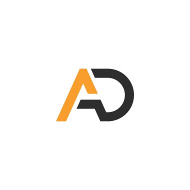 AD harfi logo vektör illüstrasyon tasarımı imzası  