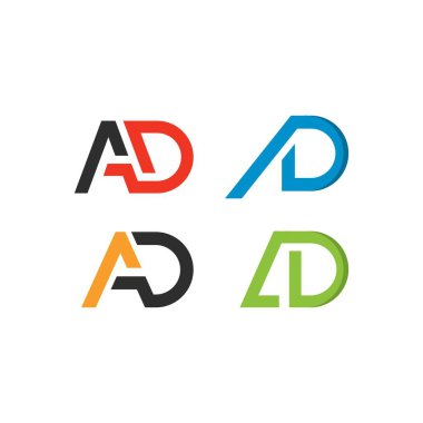 AD harfi logo vektör illüstrasyon tasarımı imzası  