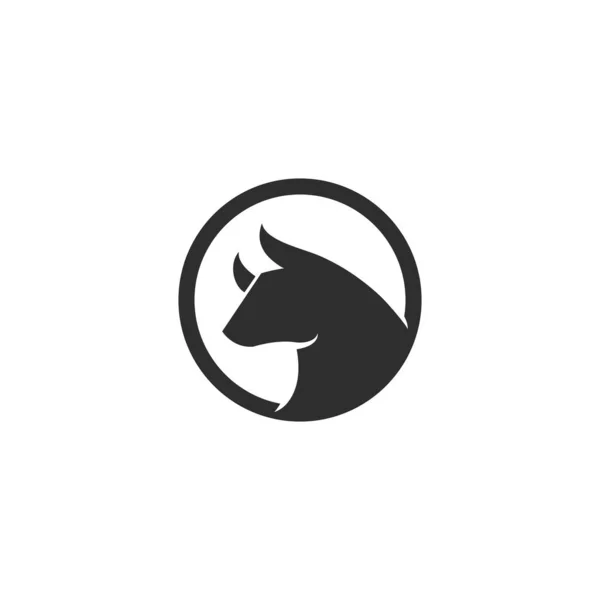 Bull Głowy Logo Wektor Ikona Ilustracja Projektu — Wektor stockowy