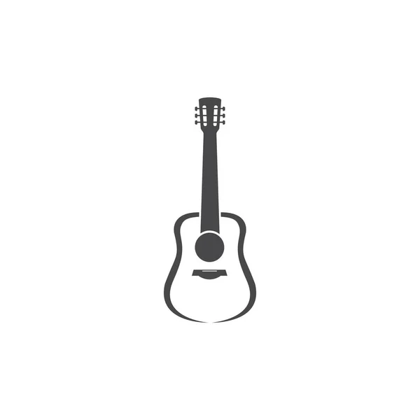 Guitarra Logotipo Modelo Vetor Ícone Ilustração Design —  Vetores de Stock