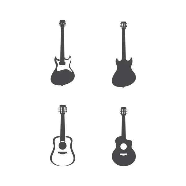 Gitarre Logo Vorlage Vektor Symbol Illustration Design — Stockvektor