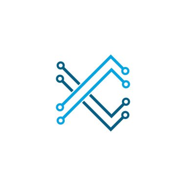 Vektör Logo Teknolojisi konsept çizim tasarımı 