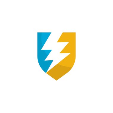 gök gürültüsü kalkanı logo vektör çizimi tasarımı 